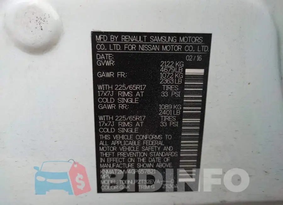 KNMAT2MV4GP657821 Photo# 14