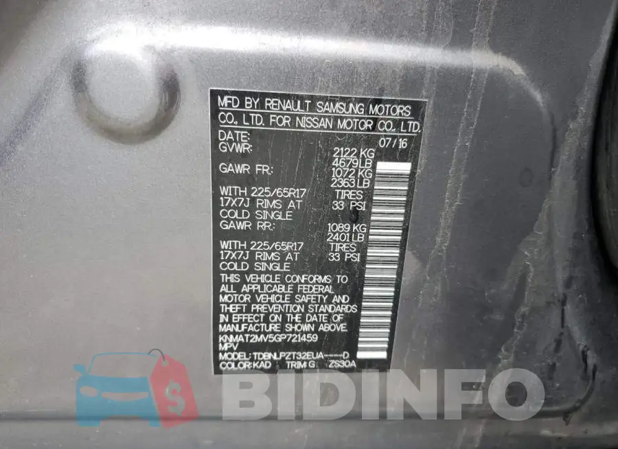 KNMAT2MV5GP721459 Photo# 13