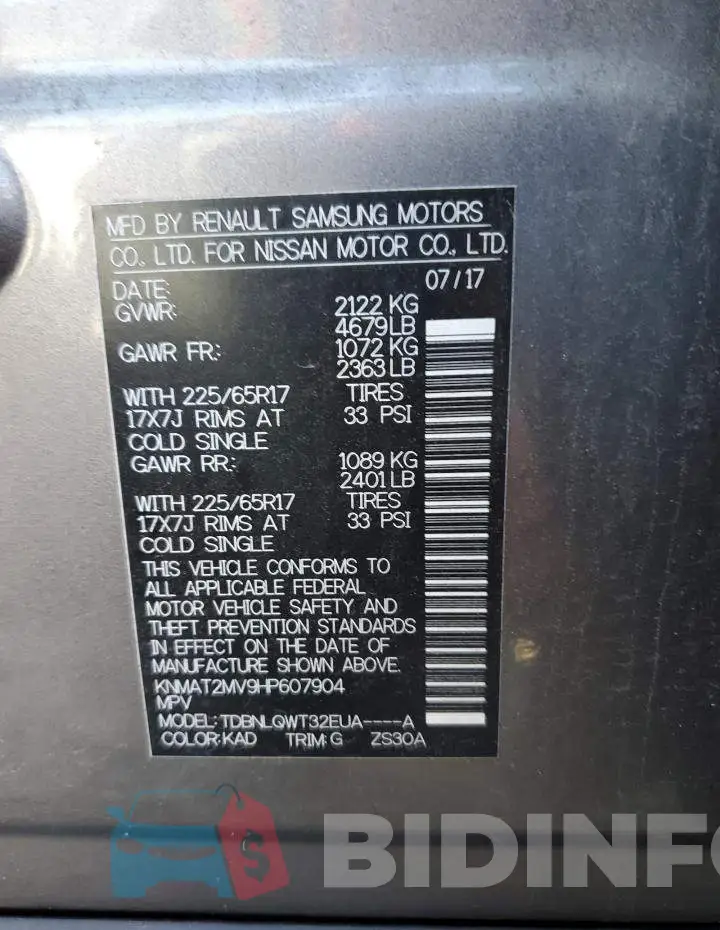 KNMAT2MV9HP607904 Photo# 14