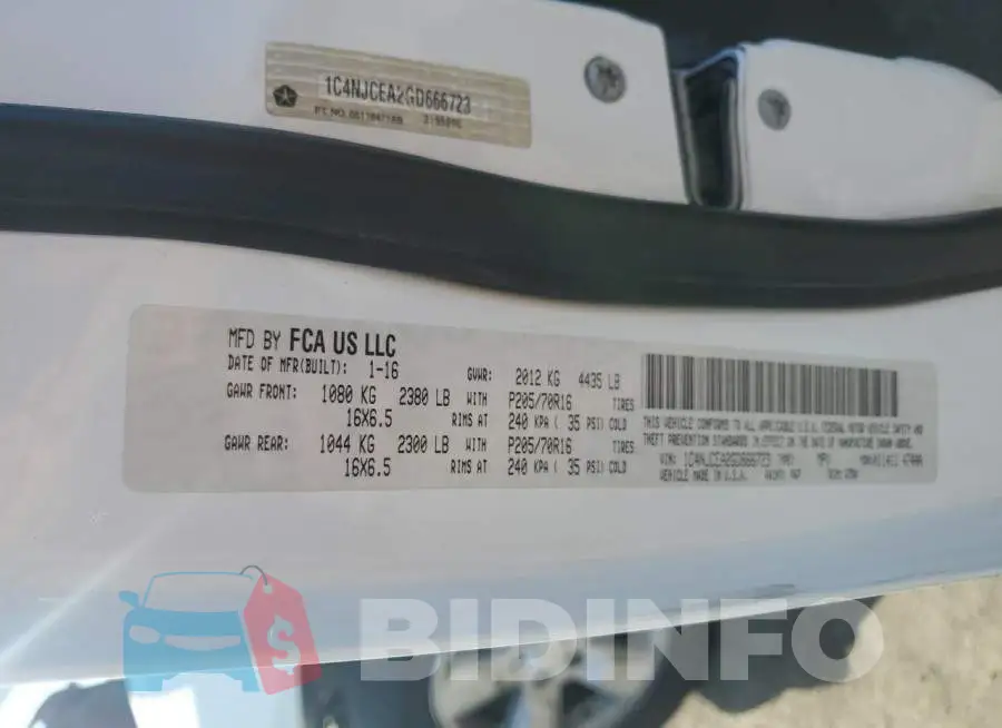 1C4NJCEA2GD666723 Photo# 10
