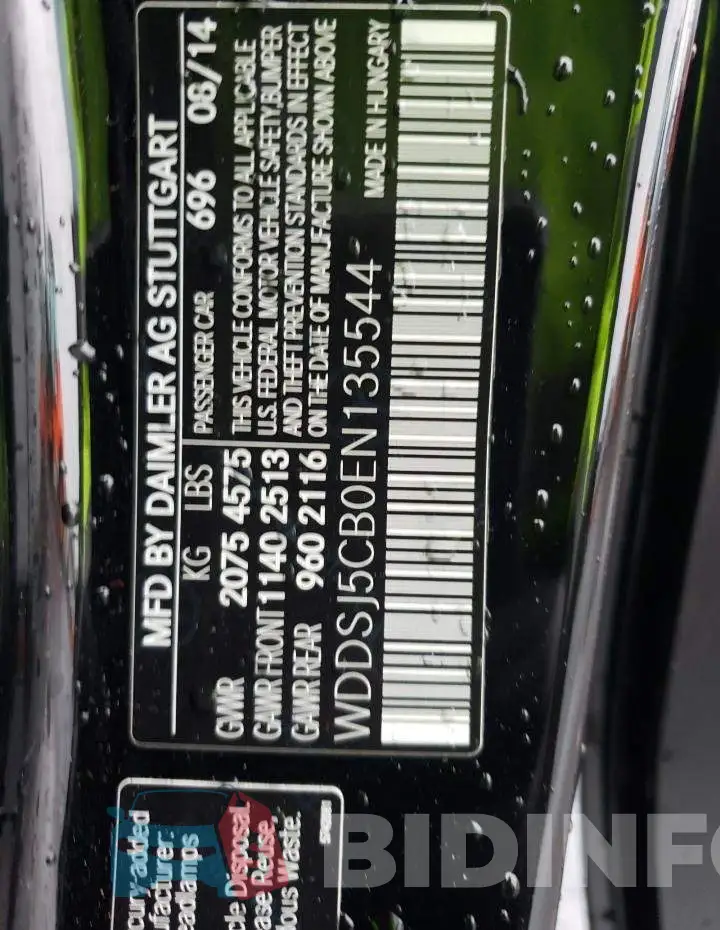 WDDSJ5CB0EN135544 Photo# 12