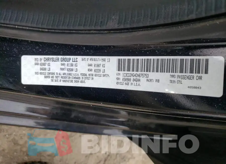 1C3CDZAG4DN675753 Photo# 12