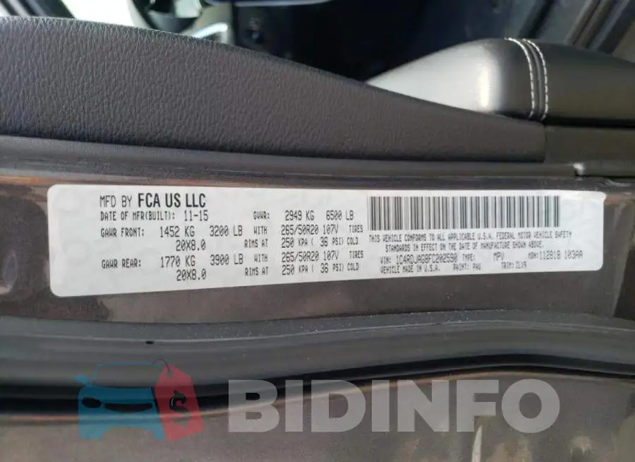 1C4RDJAG8FC202590 Photo# 10