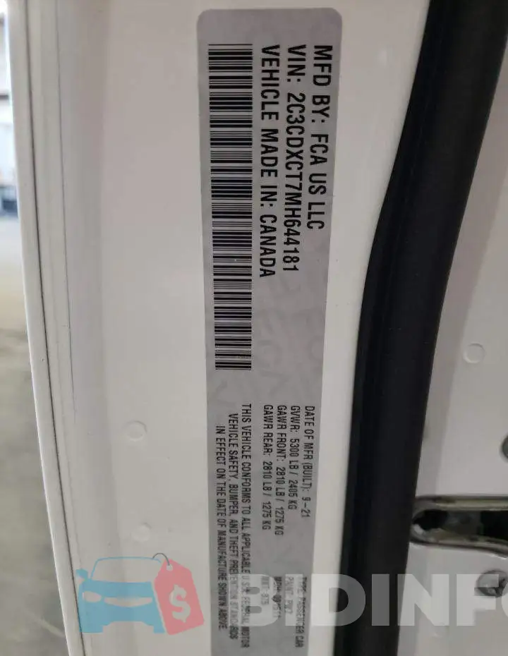 2C3CDXCT7MH644181 Photo# 10