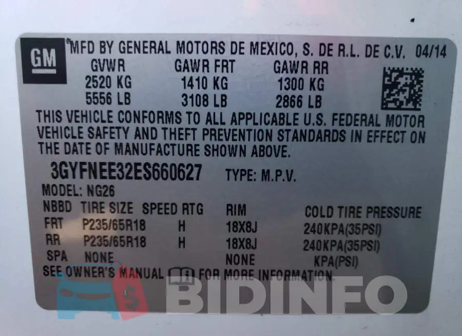 3GYFNEE32ES660627 Photo# 10