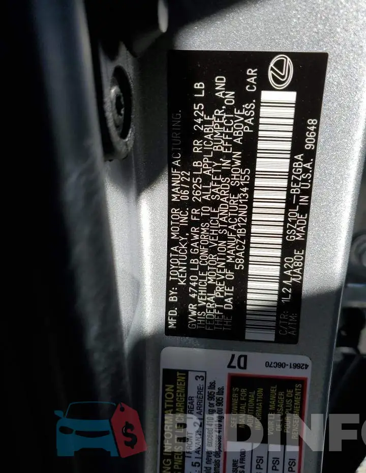 58ACZ1B12NU134155 Photo# 10