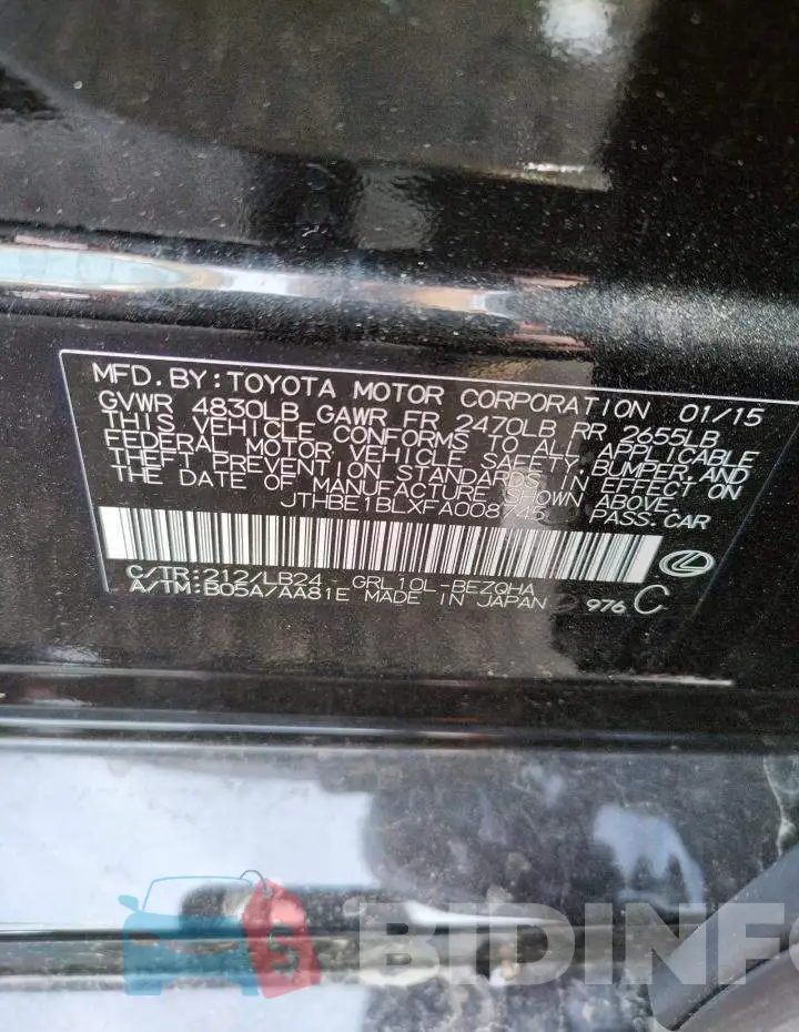 JTHBE1BLXFA008745 Photo# 12