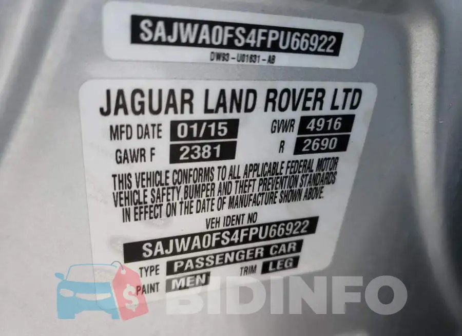 SAJWA0FS4FPU66922 Photo# 10