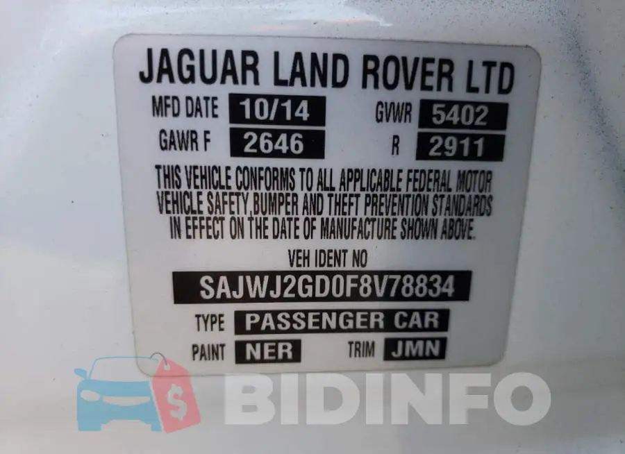 SAJWJ2GD0F8V78834 Photo# 12
