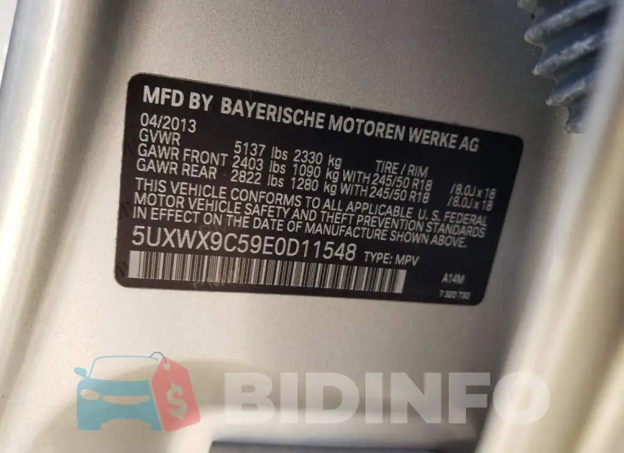5UXWX9C59E0D11548 Photo# 12
