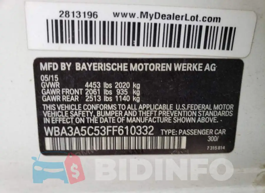 WBA3A5C53FF610332 Photo# 12