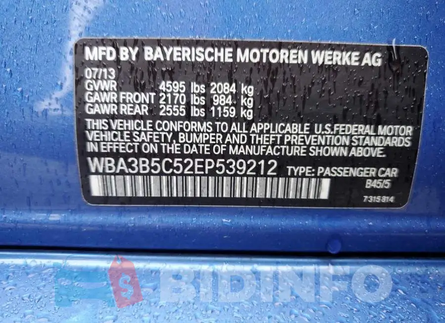 WBA3B5C52EP539212 Photo# 12
