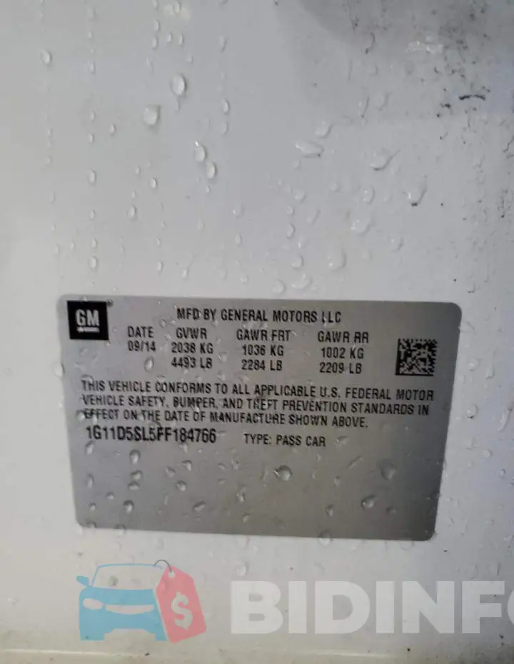 1G11D5SL5FF184766 Photo# 12