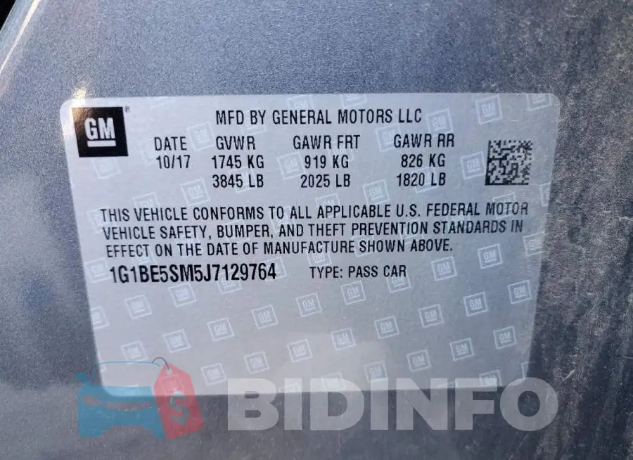 1G1BE5SM5J7129764 Photo# 12