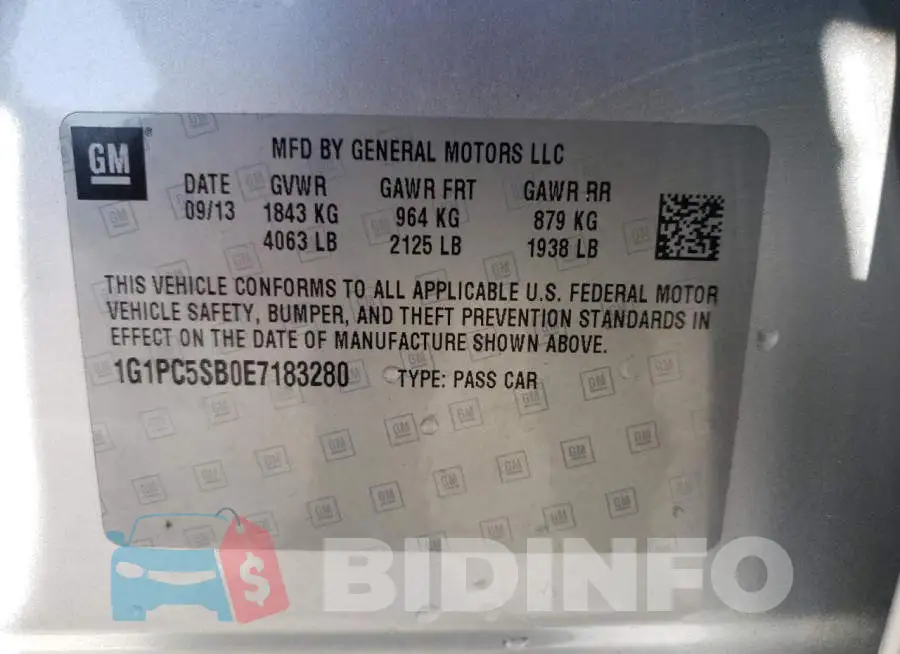 1G1PC5SB0E7183280 Photo# 12