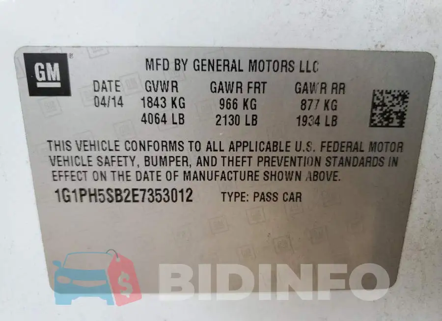 1G1PH5SB2E7353012 Photo# 12