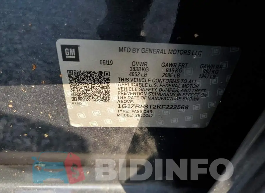 1G1ZB5ST2KF222568 Photo# 10