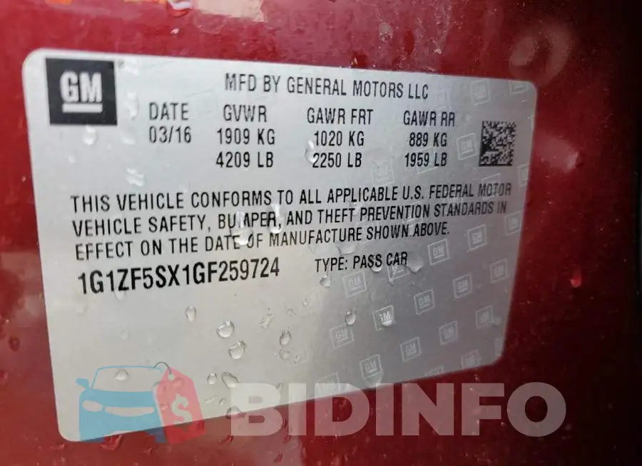 1G1ZF5SX1GF259724 Photo# 10