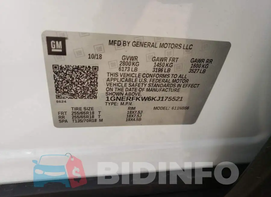 1GNERFKW6KJ175521 Photo# 10