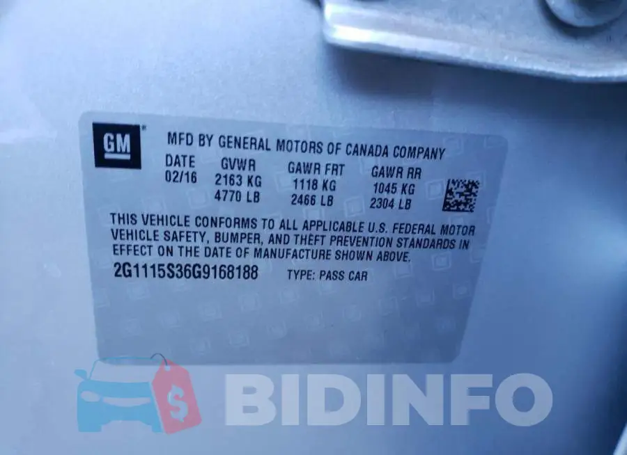 2G1115S36G9168188 Photo# 12