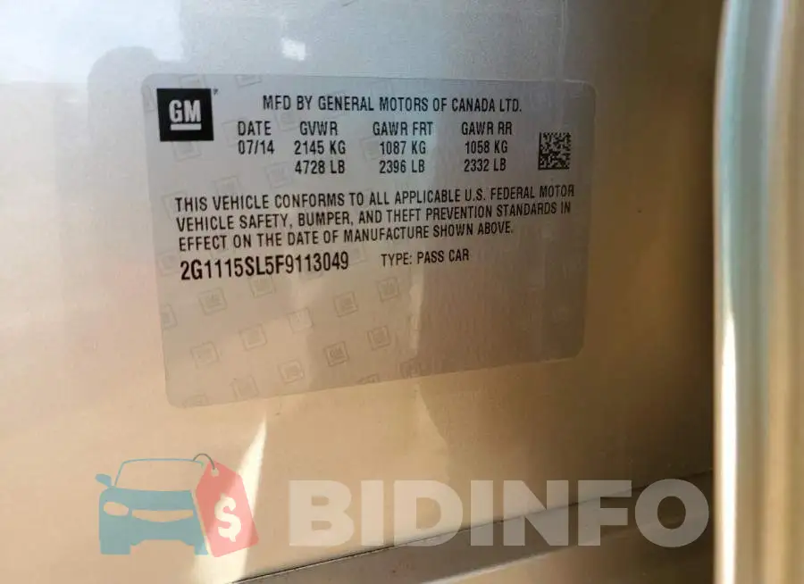 2G1115SL5F9113049 Photo# 13