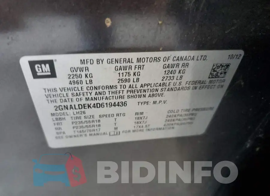 2GNALDEK4D6194436 Photo# 13