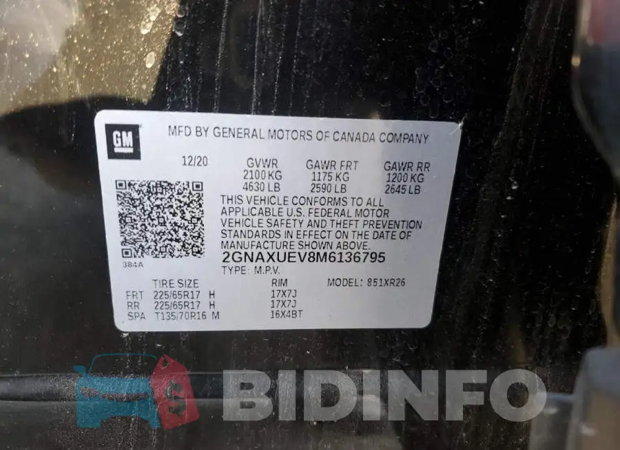 2GNAXUEV8M6136795 Photo# 14