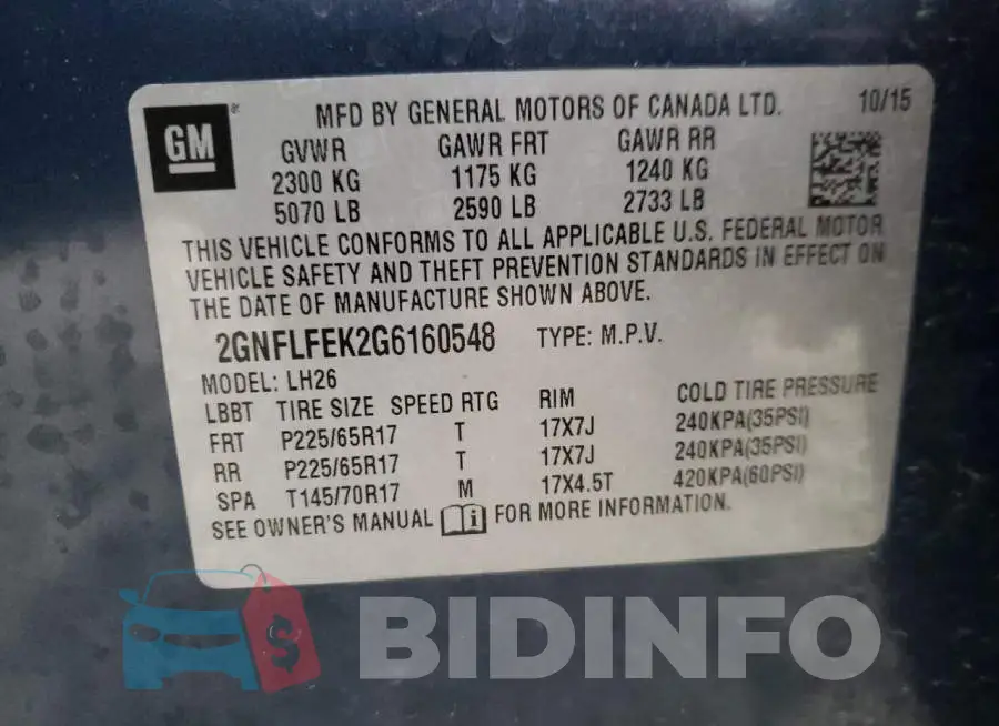 2GNFLFEK2G6160548 Photo# 13