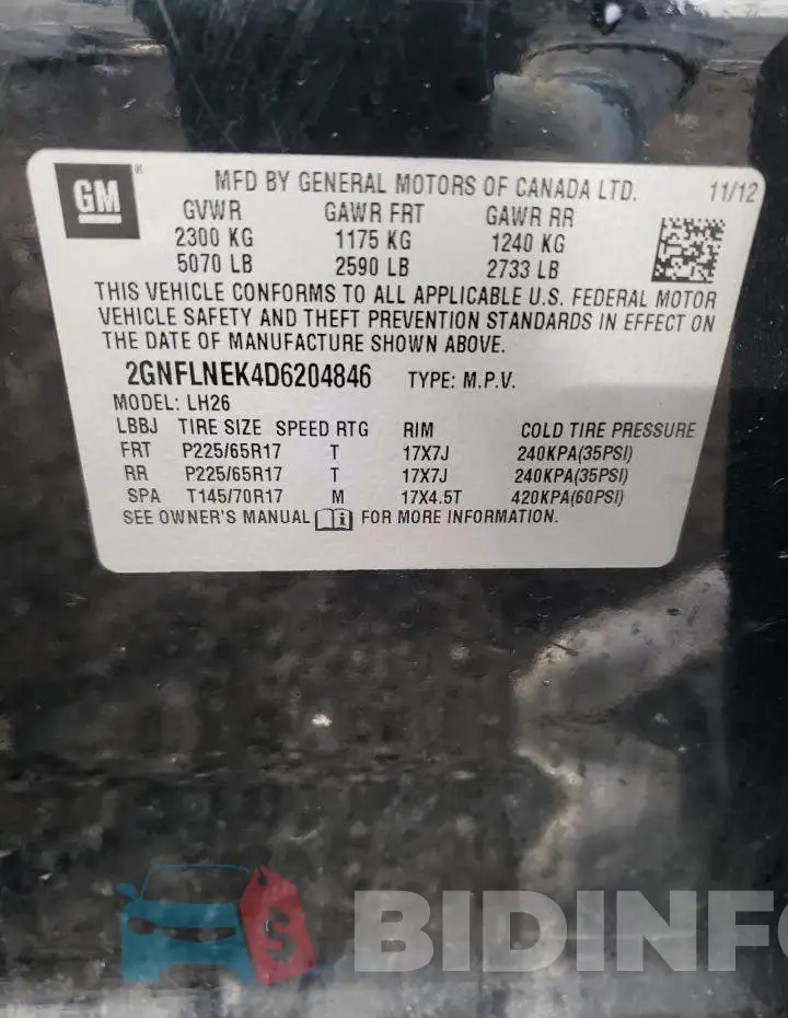 2GNFLNEK4D6204846 Photo# 13