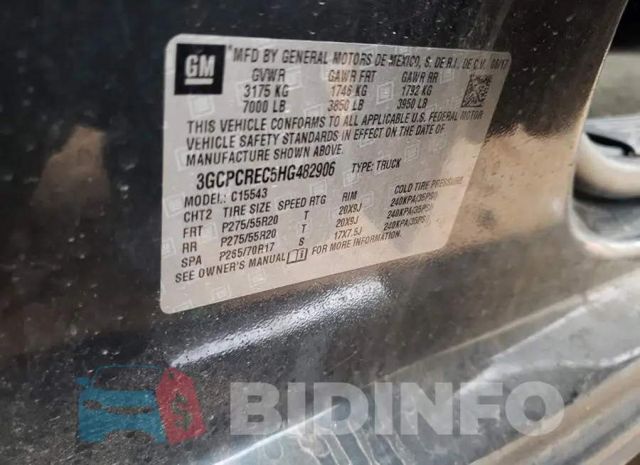 3GCPCREC5HG482906 Photo# 10