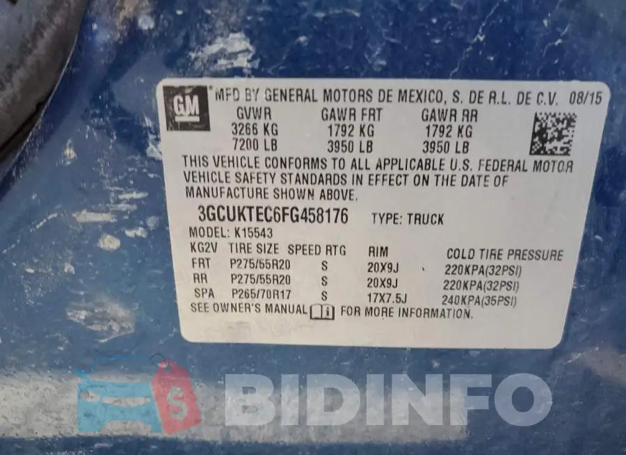 3GCUKTEC6FG458176 Photo# 12