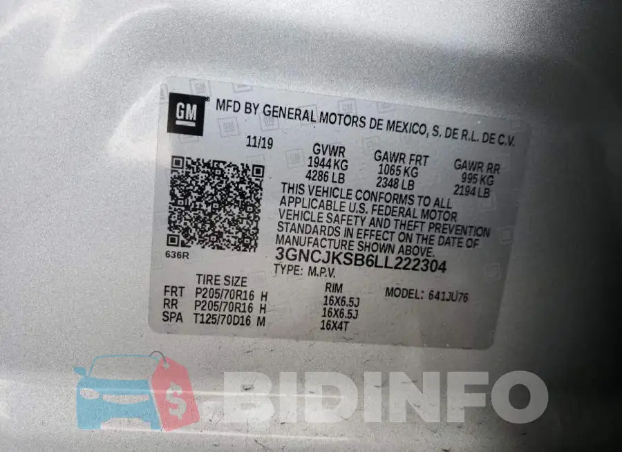 3GNCJKSB6LL222304 Photo# 10