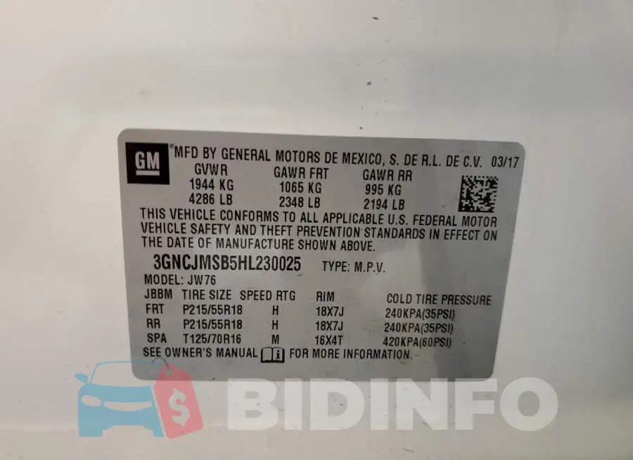 3GNCJMSB5HL230025 Photo# 13