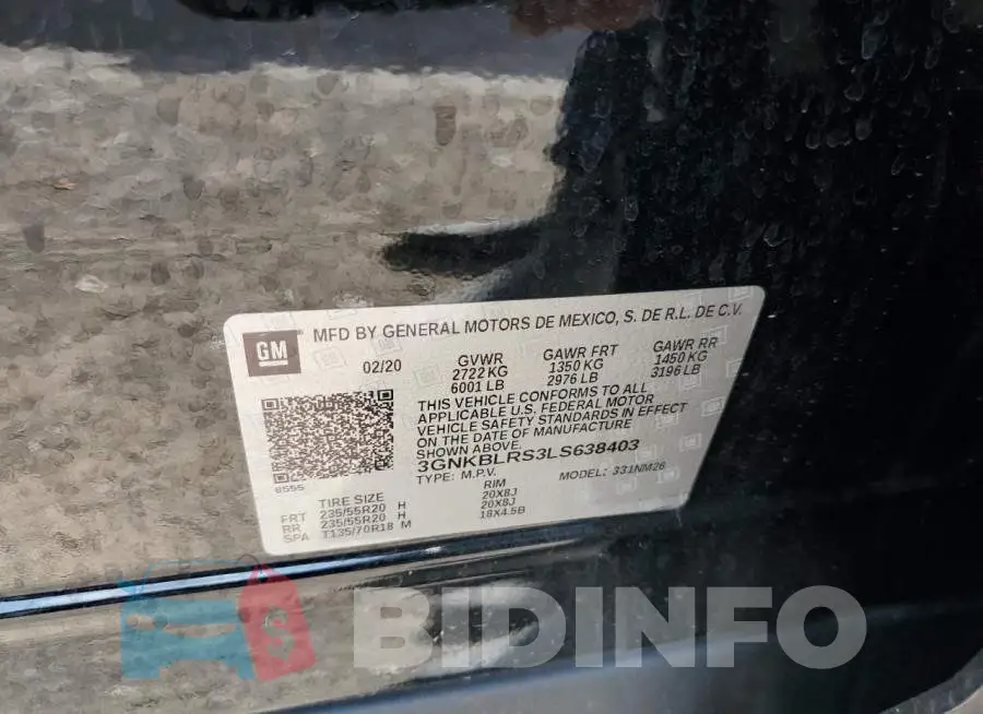 3GNKBLRS3LS638403 Photo# 10