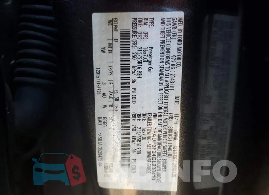 1FADP3F24GL238410 Photo# 12