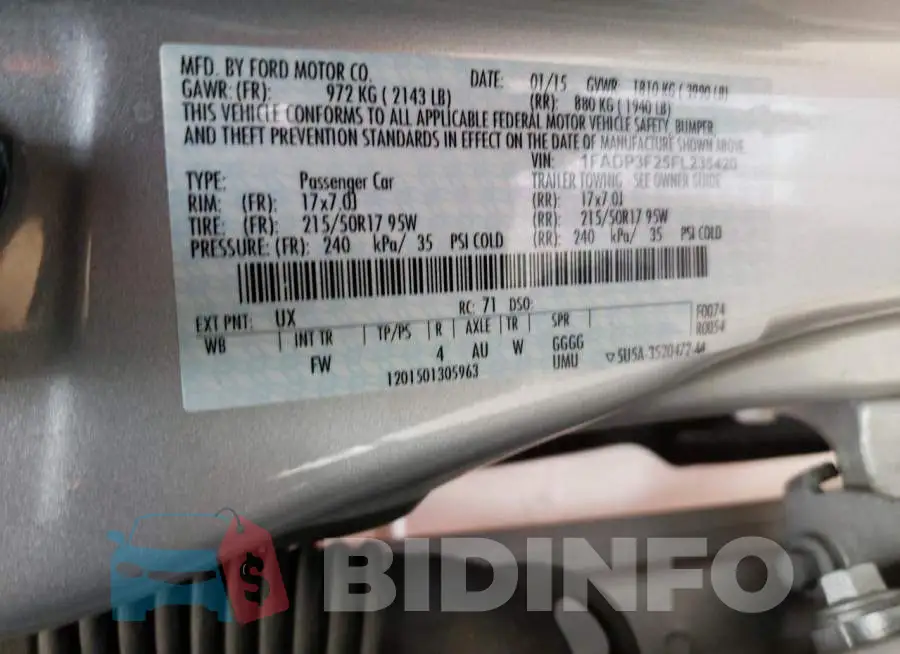 1FADP3F25FL235420 Photo# 12