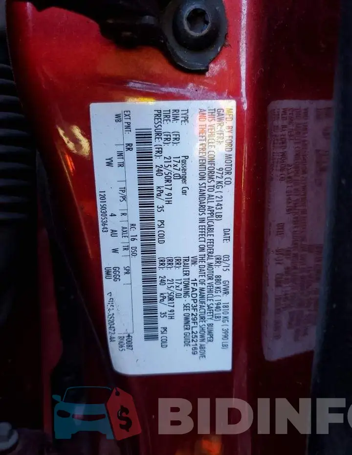 1FADP3F29FL252169 Photo# 10