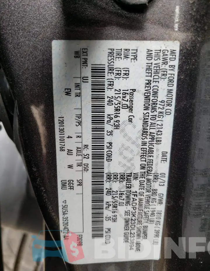 1FADP3K23DL233894 Photo# 14