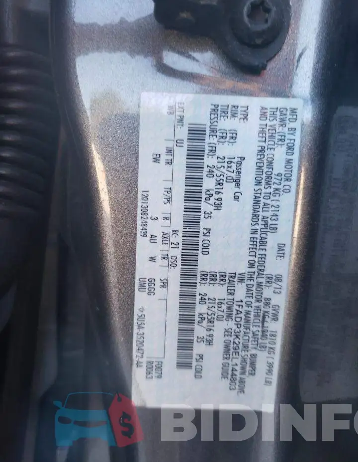 1FADP3K29EL144803 Photo# 12