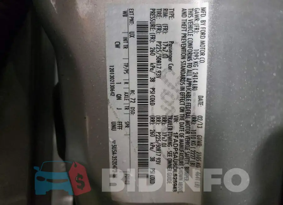 1FADP5AU6DL525943 Photo# 10