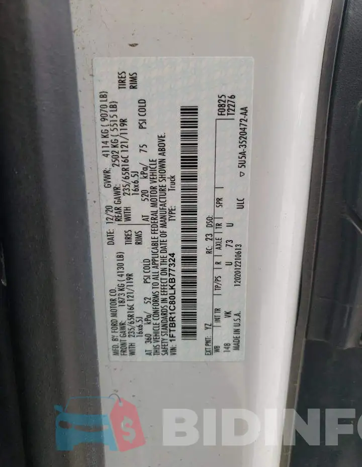 1FTBR1C80LKB77324 Photo# 10