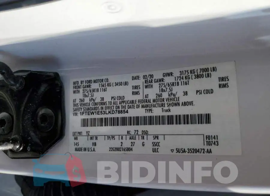 1FTEW1E53LKD78854 Photo# 10