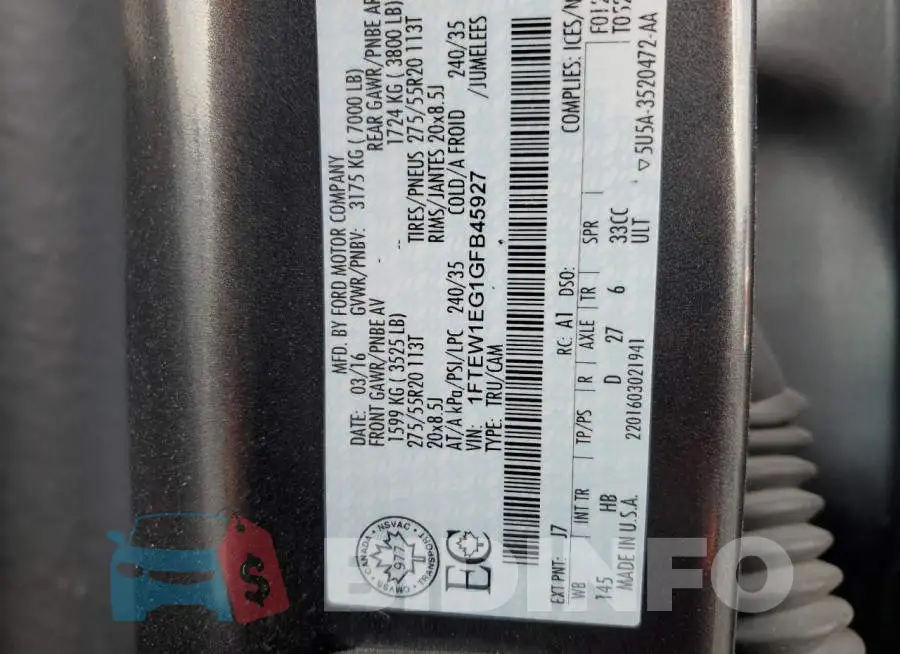 1FTEW1EG1GFB45927 Photo# 12