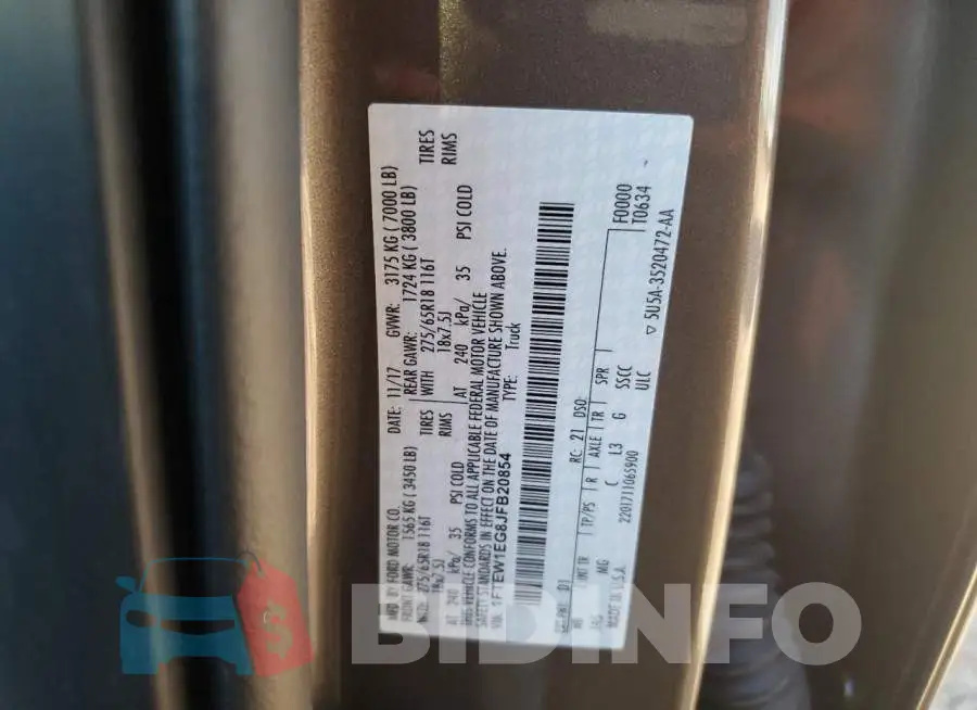 1FTEW1EG8JFB20854 Photo# 10