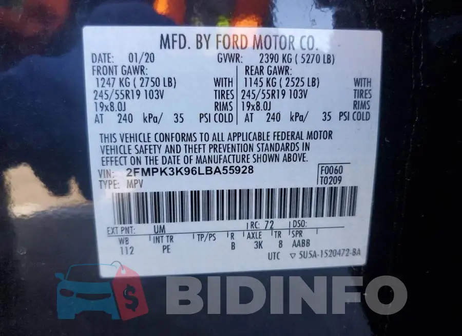 2FMPK3K96LBA55928 Photo# 13