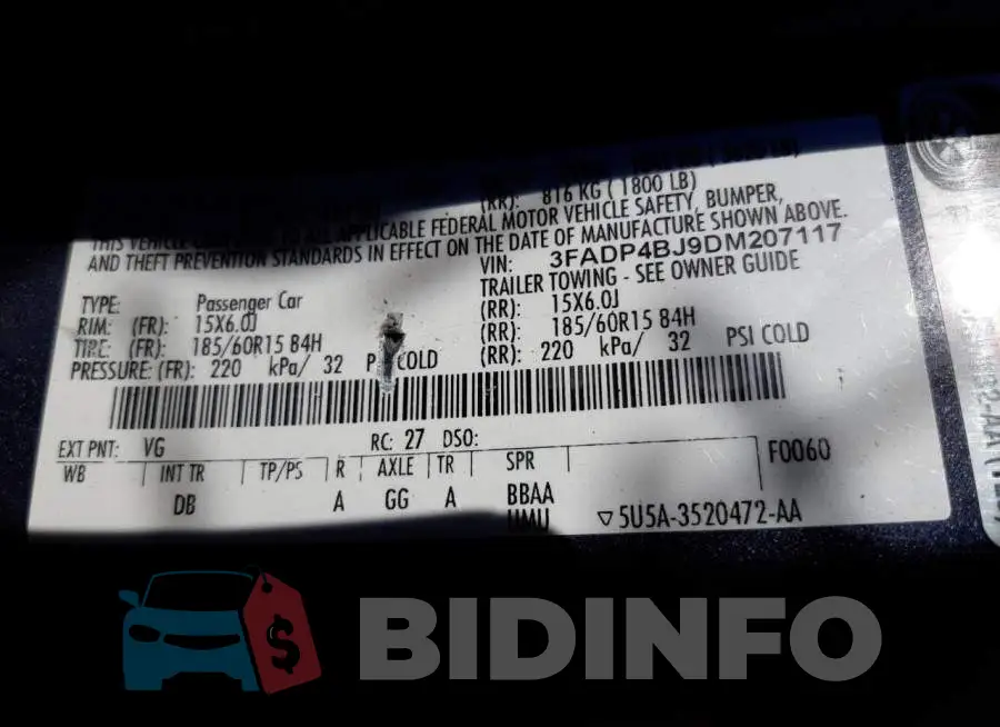 3FADP4BJ9DM207117 Photo# 10