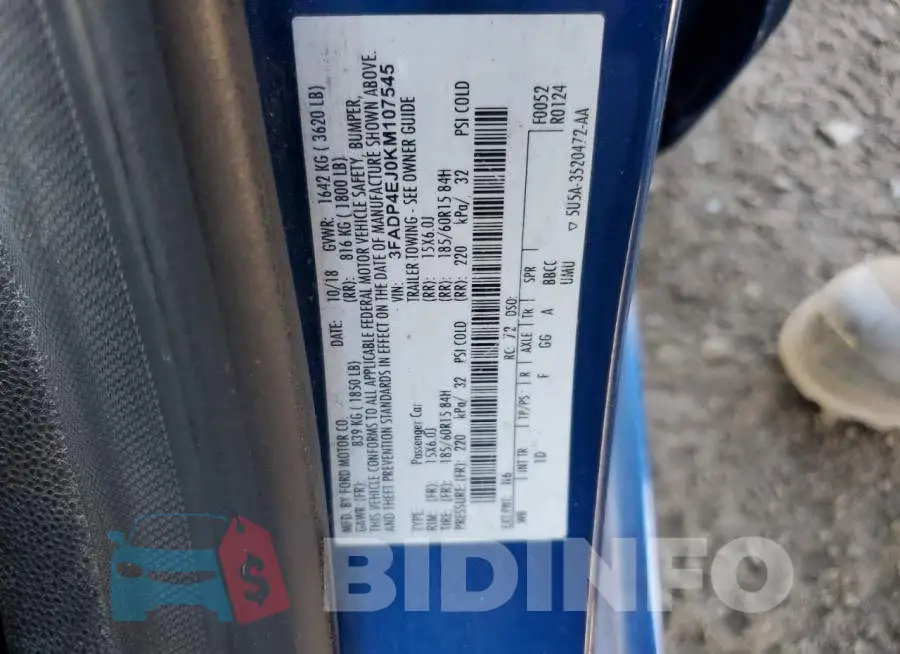 3FADP4EJ0KM107545 Photo# 10