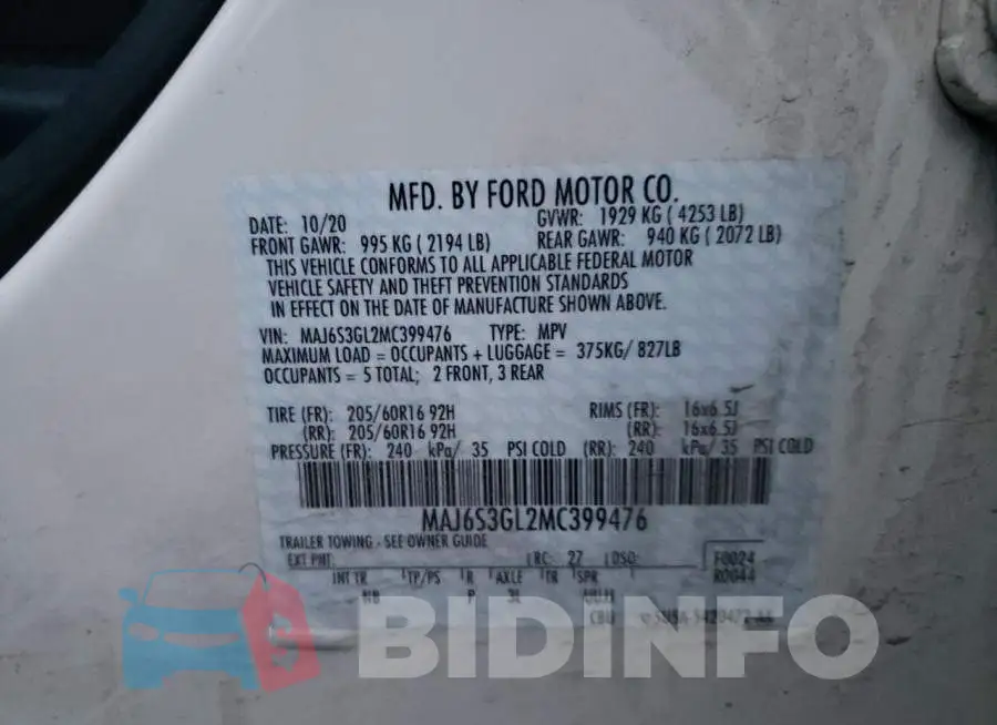 MAJ6S3GL2MC399476 Photo# 13