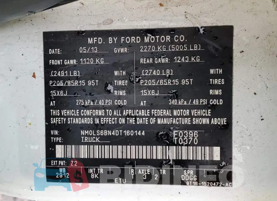 NM0LS6BN4DT160144 Photo# 13