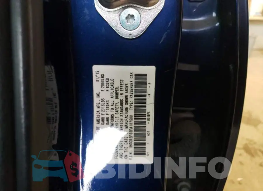 1HGCR2F58FA107500 Photo# 12